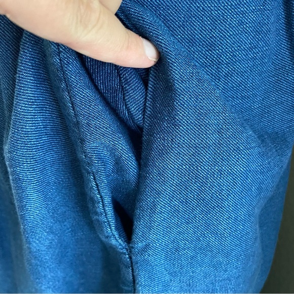 Anthropologie Somerset Maxi Dress Denim Chambray Western Tiered size L - Picture 14 of 16